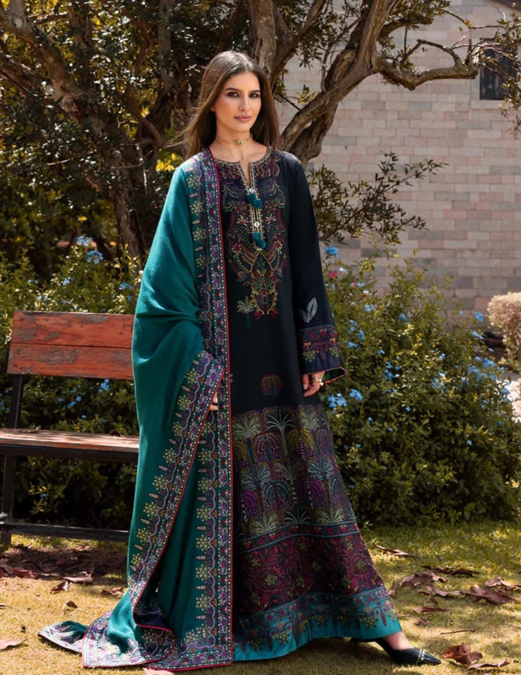 aneela’s 3 piece unstitched lawn suit with heavy embroidery & monark dupatta aneela’s 3 piece unstitched lawn suit with heavy embroidery & monark dupatta